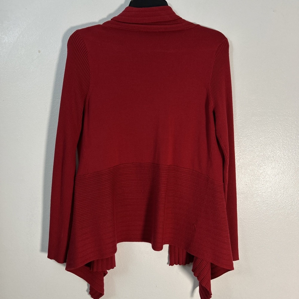 Hannah Women S Red Cardigan Sweater Open Front 6378 - Picture 7 of 7